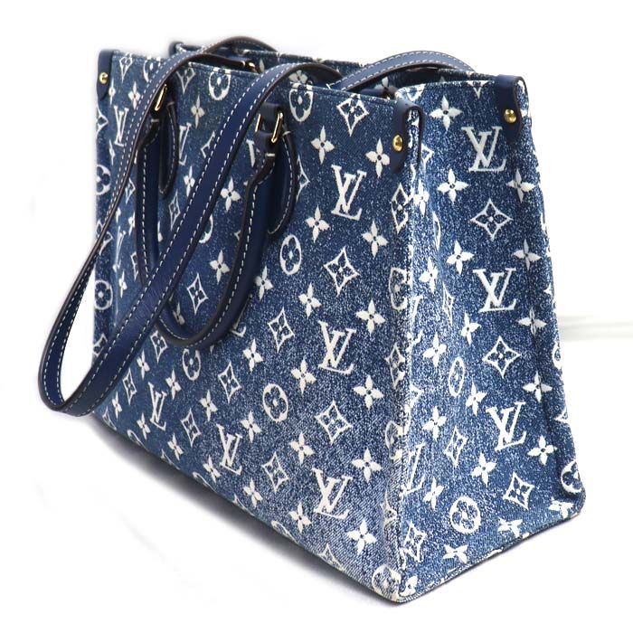 Louis Vuitton on the Go MM 2way Shoulder Bag Blue M59608 Ic Ladies Used