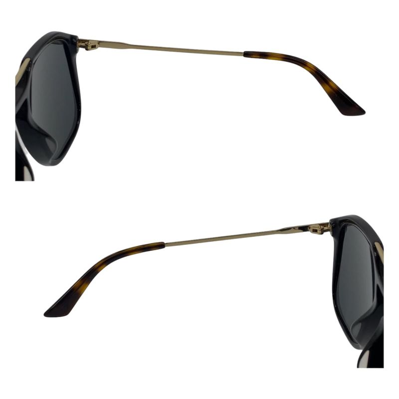 Gucci Black Brown Gold Hardware Plastic Gg0321s 001 5519 145 Sunglass Es Men's