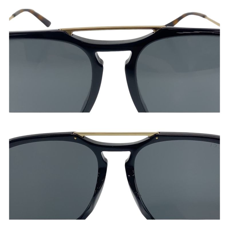 Gucci Black Brown Gold Hardware Plastic Gg0321s 001 5519 145 Sunglass Es Men's