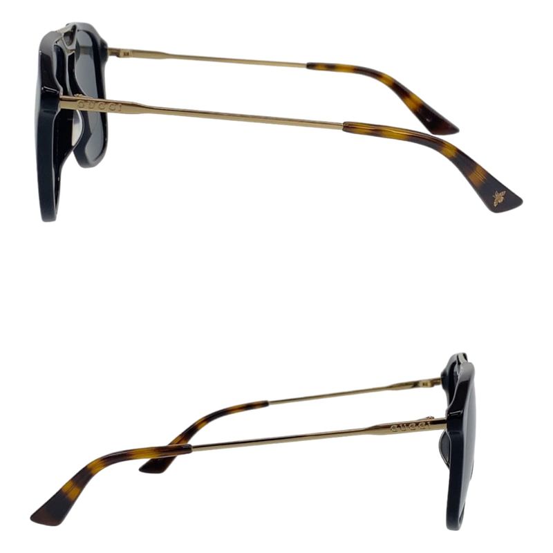 Gucci Black Brown Gold Hardware Plastic Gg0321s 001 5519 145 Sunglass Es Men's