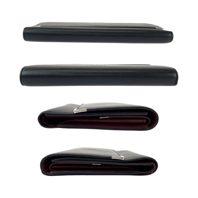 Cartier Mustline Cabochon de Cartier Black Calf Trifold Wallet Fold Wallet