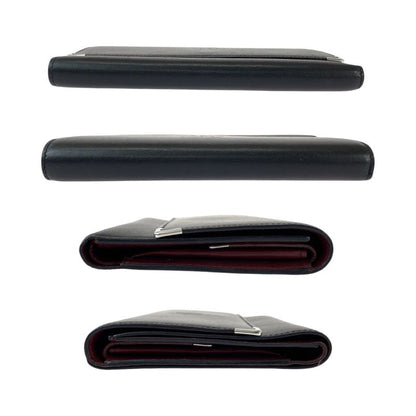 Cartier Mustline Cabochon de Cartier Black Calf Trifold Wallet Fold Wallet