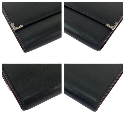 Cartier Mustline Cabochon de Cartier Black Calf Trifold Wallet Fold Wallet