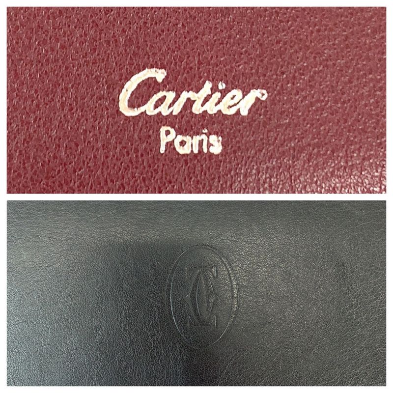 Cartier Mustline Cabochon de Cartier Black Calf Trifold Wallet Fold Wallet