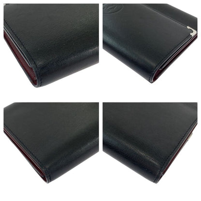 Cartier Mustline Cabochon de Cartier Black Calf Trifold Wallet Fold Wallet