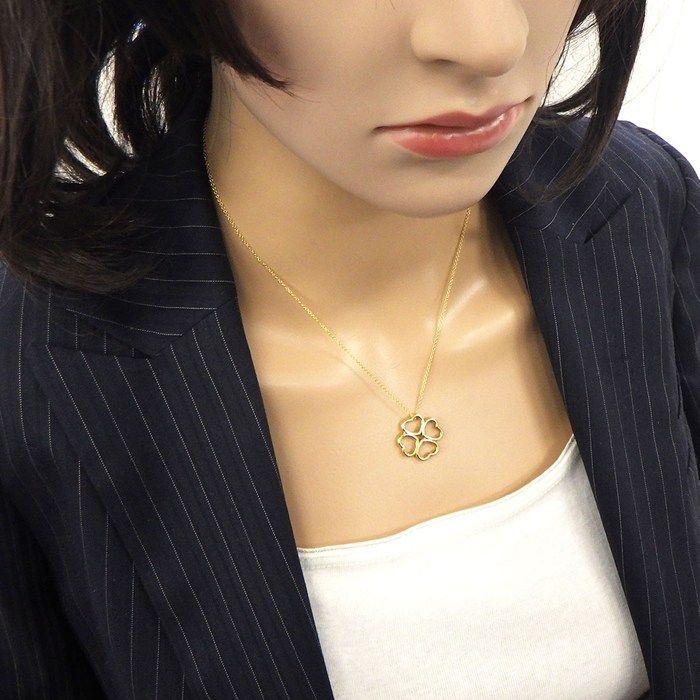 Tiffany & Co Tiffany & Co Necklace Heart Clover 18k Yellow Gold