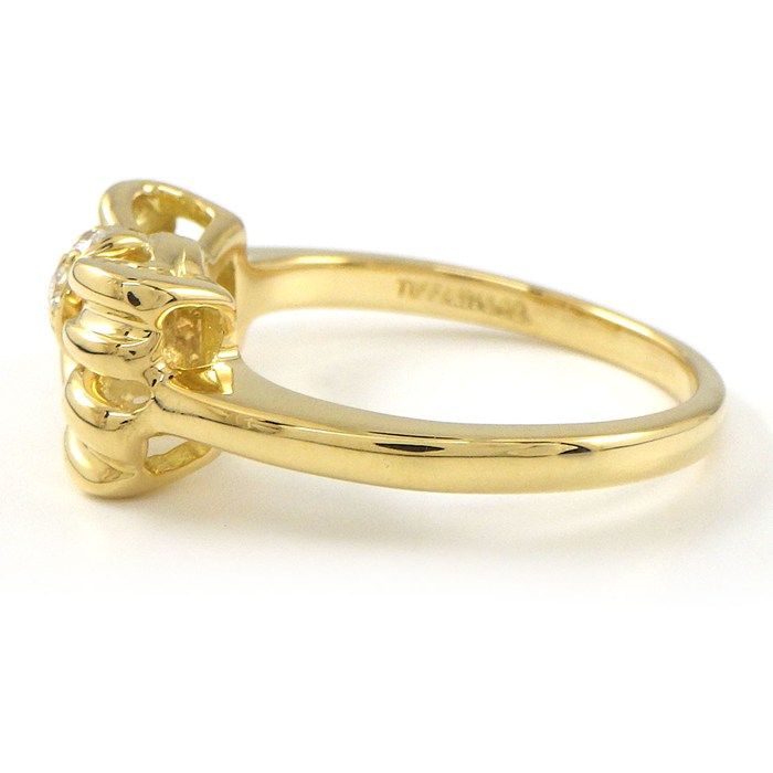 Tiffany & Co Tiffany & Co Ring with Ribbon Bow Motif and Diamonds 18k Yellow