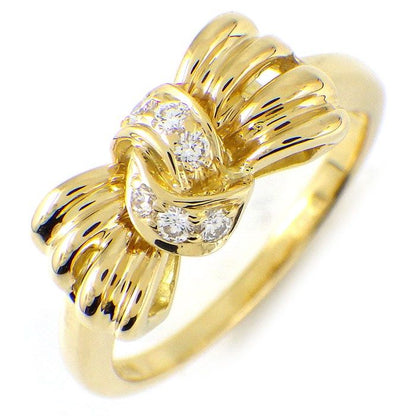 Tiffany & Co Tiffany & Co Ring with Ribbon Bow Motif and Diamonds 18k Yellow