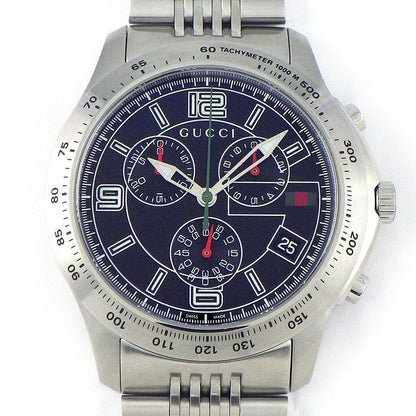 Gucci Watch G-Timeless 126.2 Ya126205 Black Dial Date Chronograph Small Second