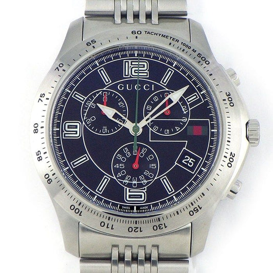 Gucci Watch G-Timeless 126.2 Ya126205 Black Dial Date Chronograph Small Second