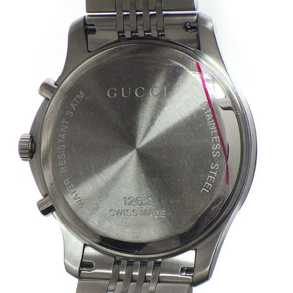 Gucci Watch G-Timeless 126.2 Ya126205 Black Dial Date Chronograph Small Second