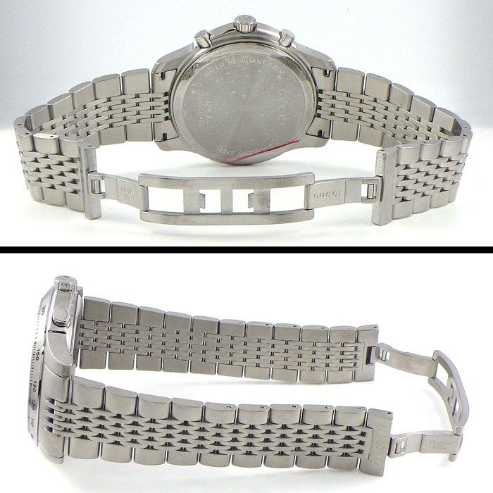 Gucci Watch G-Timeless 126.2 Ya126205 Black Dial Date Chronograph Small Second