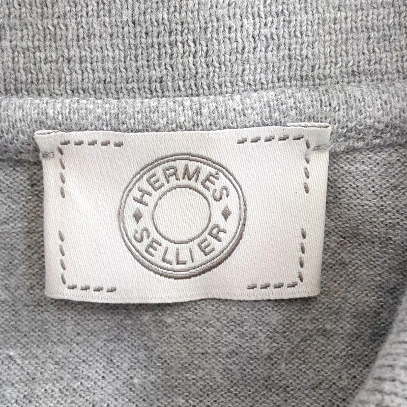 Hermes Long Sleeve Polo Shirt Size S Women's Excellent Condition - Gray