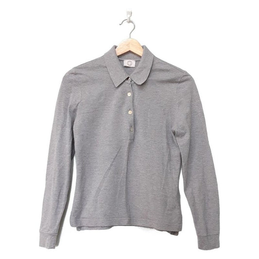 Hermes Long Sleeve Polo Shirt Size S Women's Excellent Condition - Gray
