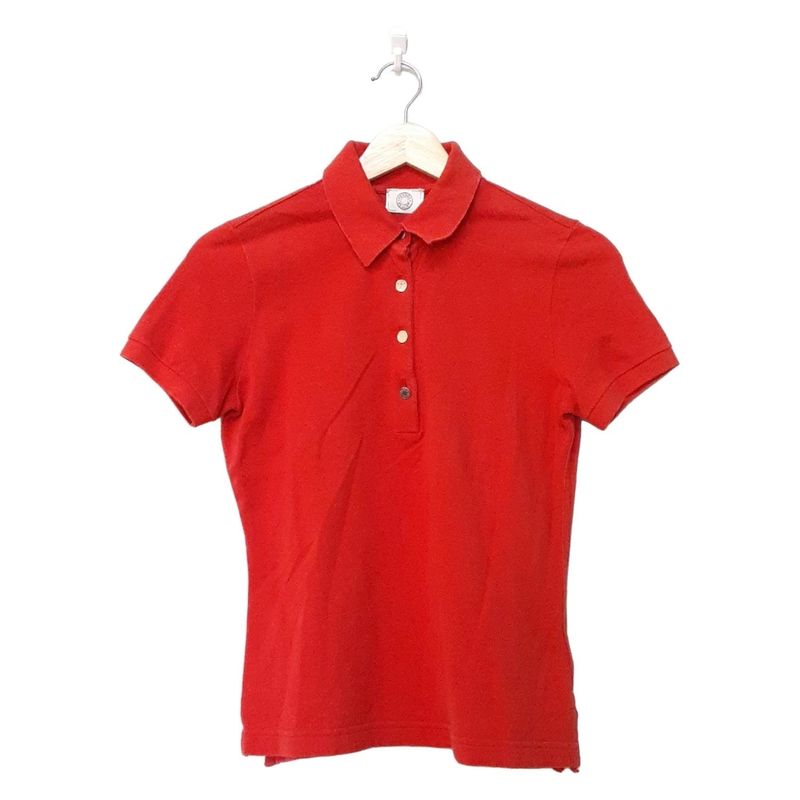 Hermes Short Sleeve Polo Shirt Size S Women's Excellent Condition - Red
