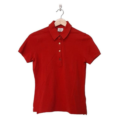 Hermes Short Sleeve Polo Shirt Size S Women's Excellent Condition - Red