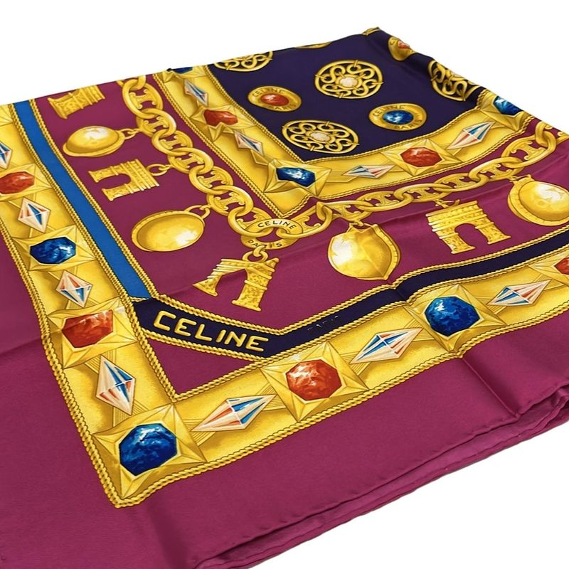Celine Scarf Excellent Condition - Purple X Yellow X Multi