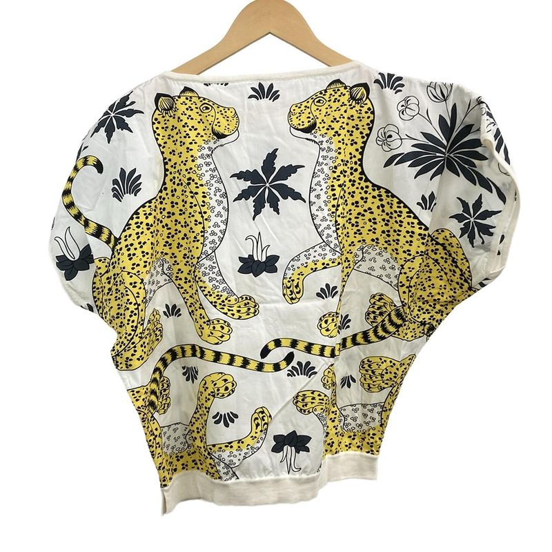 Hermes Short Sleeved Cut and Sewn Size 34 S Women - 56-7761 White Yellow and