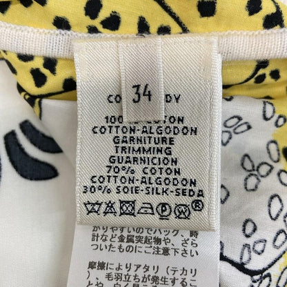 Hermes Short Sleeved Cut and Sewn Size 34 S Women - 56-7761 White Yellow and