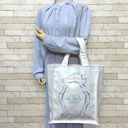 Chanel Miami Cruise Line Tote Bag Canvas A46069 White Ladies Chanel Preowned