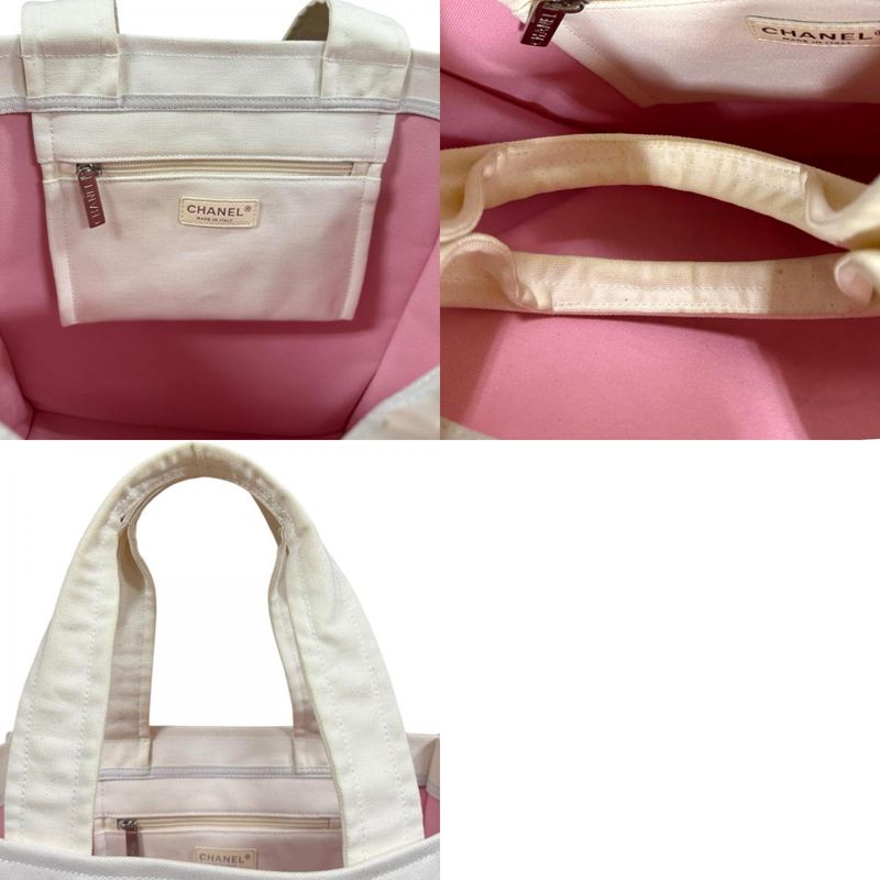 Chanel Miami Cruise Line Tote Bag Canvas A46069 White Ladies Chanel Preowned