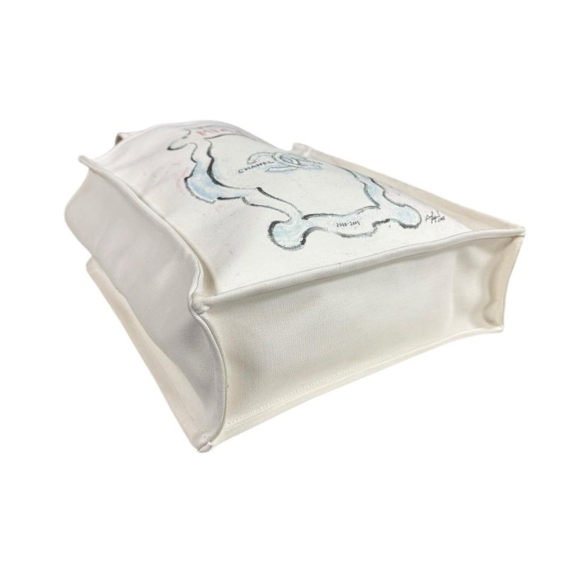 Chanel Miami Cruise Line Tote Bag Canvas A46069 White Ladies Chanel Preowned