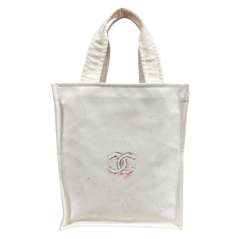 Chanel Miami Cruise Line Tote Bag Canvas A46069 White Ladies Chanel Preowned