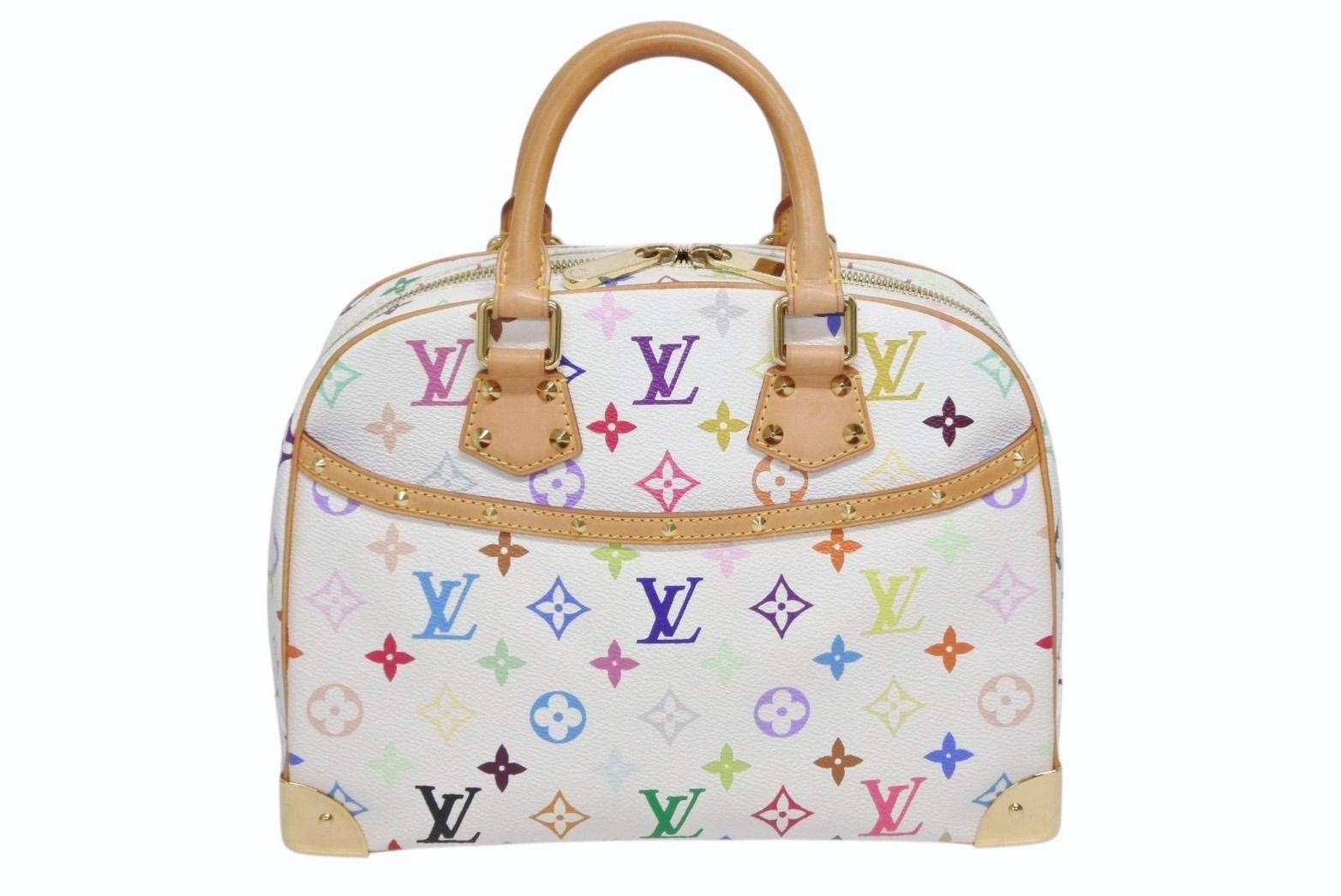 Louis Vuitton Handbag Takashi Murakami White Multicolor Gold