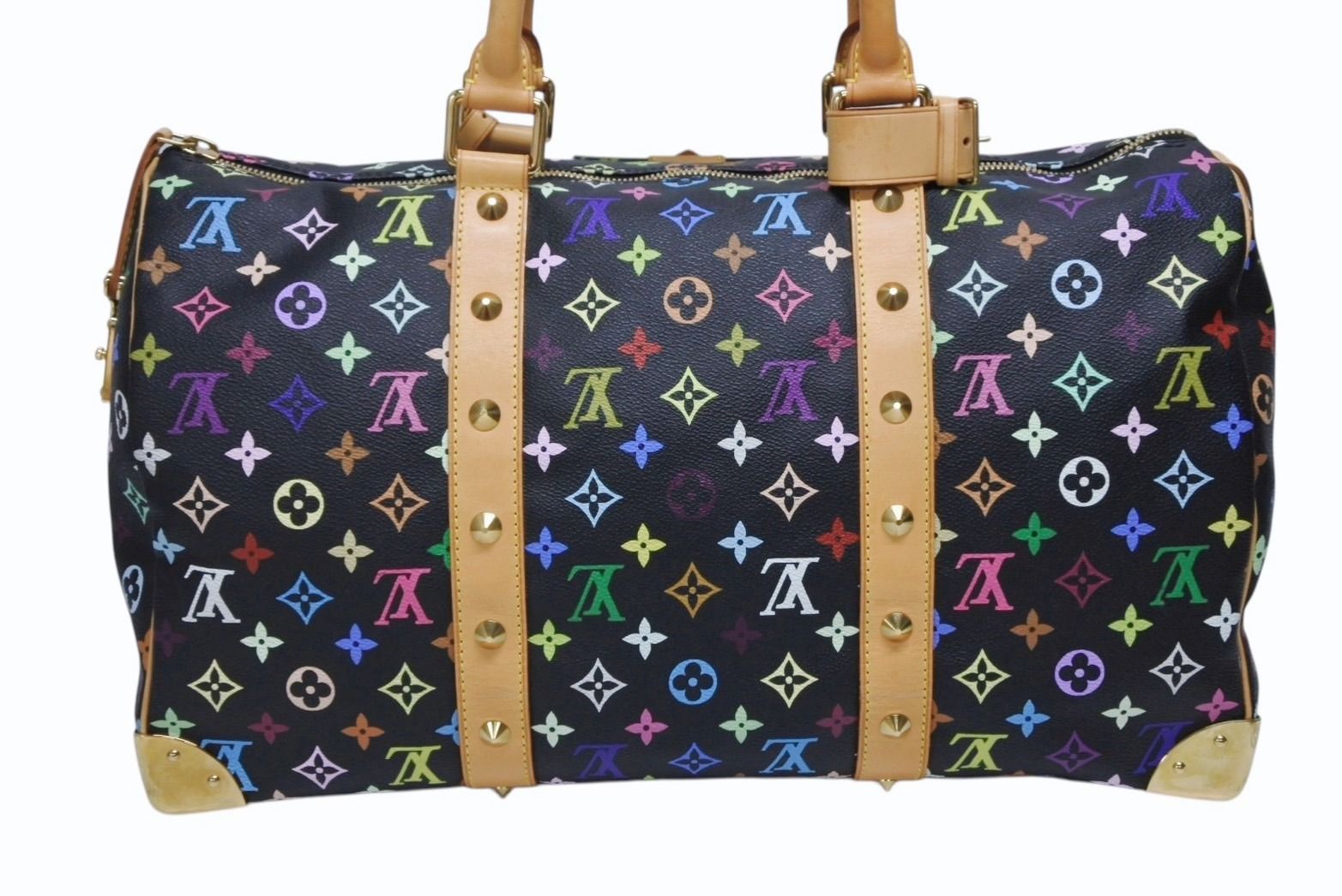 Louis Vuitton Keepall 45 Boston Bag Black Takashi Murakami Multicolor — view 3