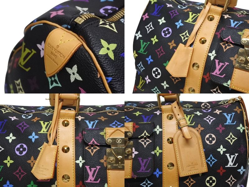 Louis Vuitton Keepall 45 Boston Bag Black Takashi Murakami Multicolor — view 5