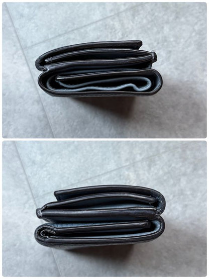 Fendi Selleria Peekaboo Micro Trifold Wallet Compact Wallet Leather Blue