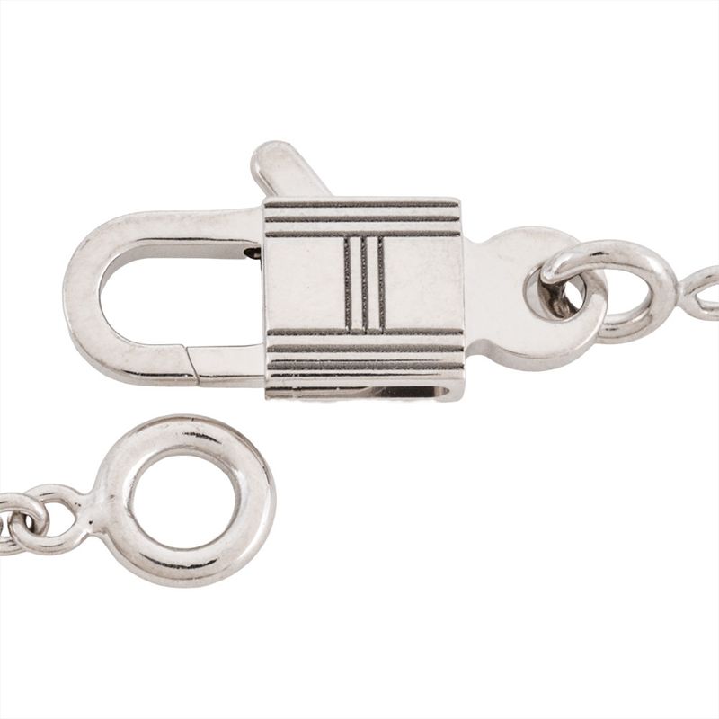Hermes Amulet Cadenas Necklace 18k White Gold 9.4g Diamond Ladies