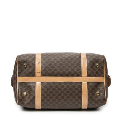 Celine Vintage Small Boston Brown Beige Macadam PVC Canvas AB