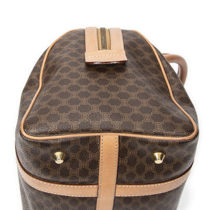 Celine Vintage Small Boston Brown Beige Macadam PVC Canvas AB