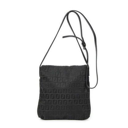 Fendi Small Flap Crossbody Black Zucchino Canvas