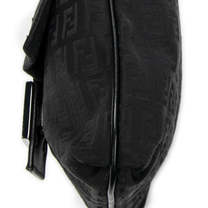 Fendi Small Flap Crossbody Black Zucchino Canvas