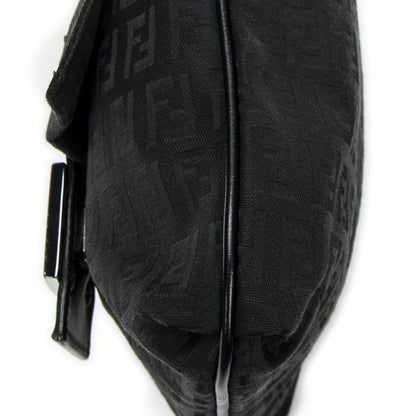 Fendi Small Flap Crossbody Black Zucchino Canvas