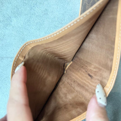 Celine Bifold Wallet in Macadam Pattern Triomphe Brown