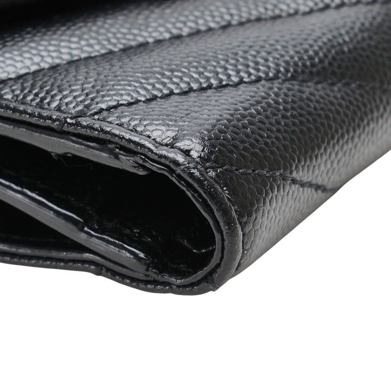 Saint Laurent YSL V Stitching 403943 Black Leather Women's Saint Laurent