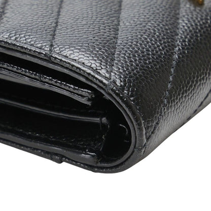 Saint Laurent YSL V Stitching 403943 Black Leather Women's Saint Laurent