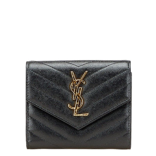 Saint Laurent YSL V Stitching 403943 Black Leather Women's Saint Laurent