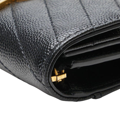 Saint Laurent YSL V Stitching 403943 Black Leather Women's Saint Laurent