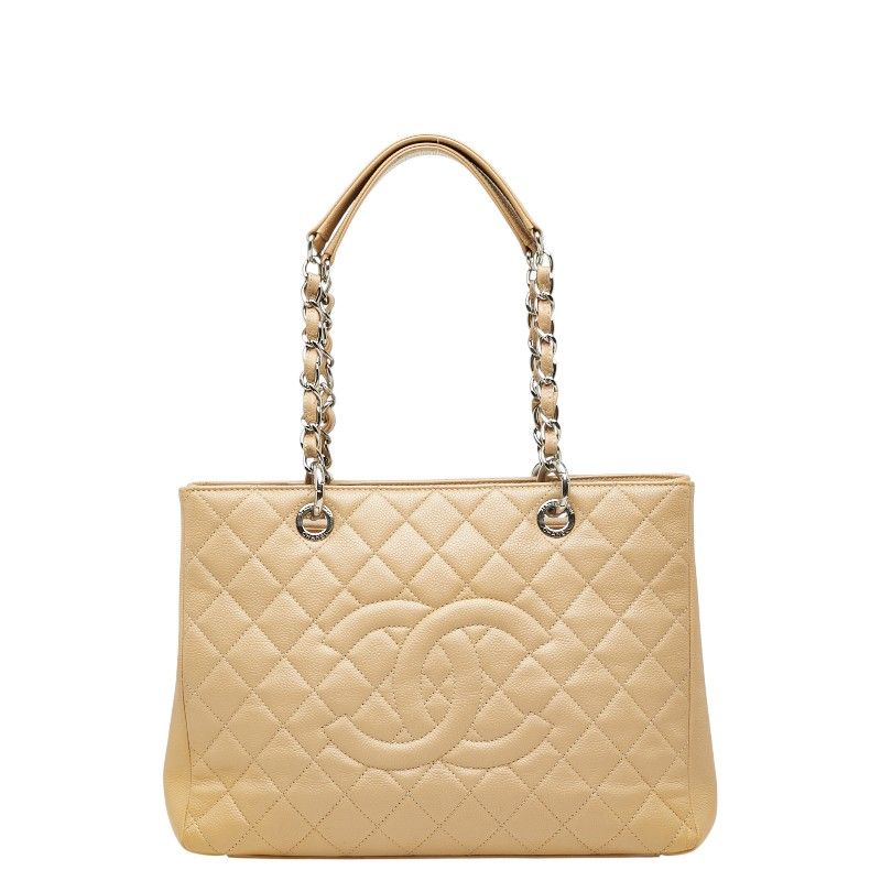 Chanel Coco Mark Matelasse Gst Tote Chain Shoulder Bag Tote Bag A50995 Beige