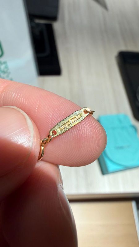 Tiffany & Co T-Smile Mini Necklace Au750 18k Yg Yellow Gold Pendant