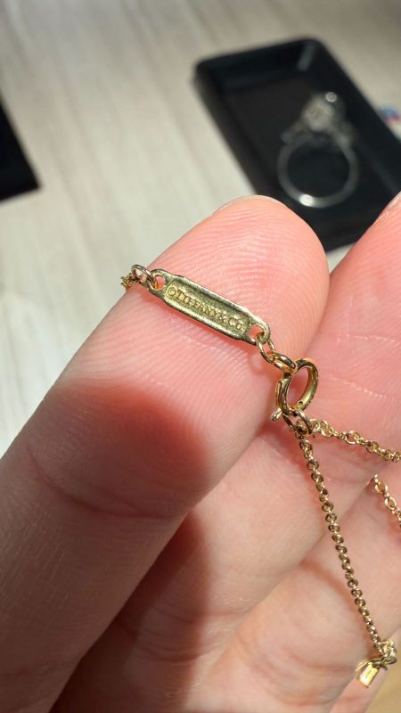 Tiffany & Co T-Smile Mini Necklace Au750 18k Yg Yellow Gold Pendant