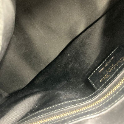 Dior Handbag Leather Black Gold Hardware Cannage Women's