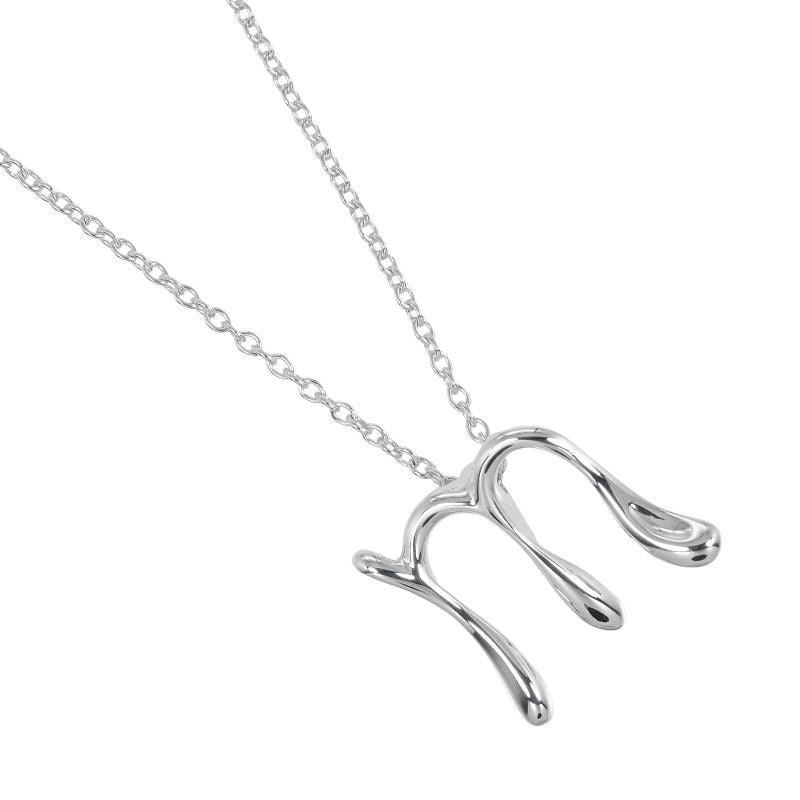 Tiffany & Co Letter M Initial M Silver 925 Ladies 2.1g Necklace