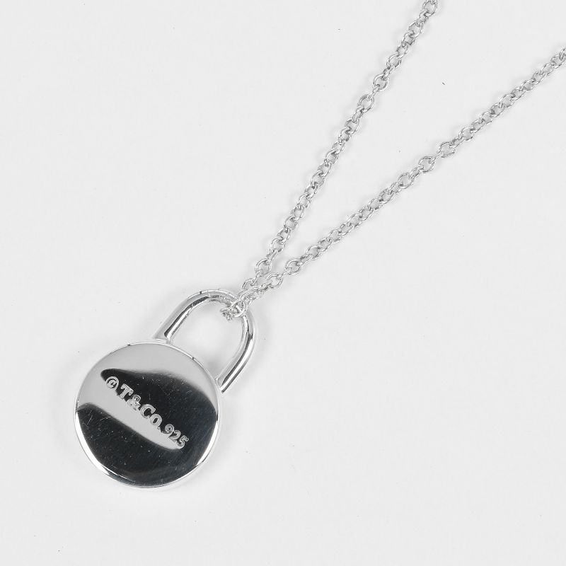Tiffany & Co 1837 Round Lock Silver 925 Ladies 2.55g Necklace