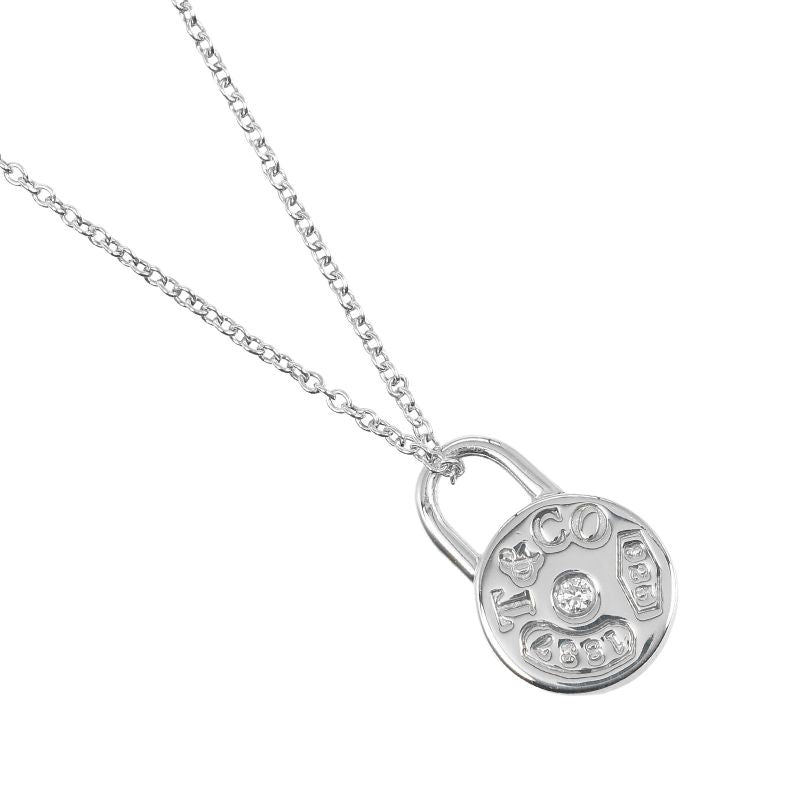Tiffany & Co 1837 Round Lock Silver 925 Ladies 2.55g Necklace