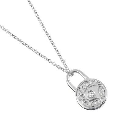 Tiffany & Co 1837 Round Lock Silver 925 Ladies 2.55g Necklace